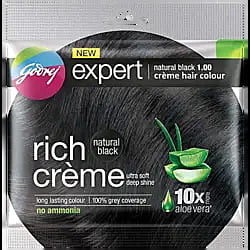 Godrej Expert Rich Creme Hair Colour - Single Use, Long Lasting, 100% Grey Coverage (20 g + 20 ml), 1 pc