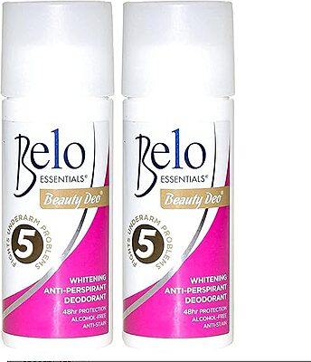 Belo Essentials Beauty Deo Whitening Roll On, 2 x 40ml