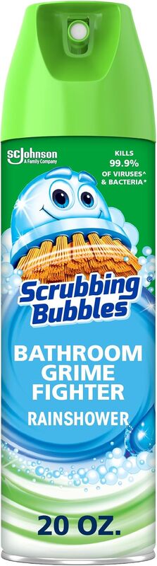 Scrubbing Bubbles Bathroom Grime Fighter Aerosol, Rainshower, 20 oz Scrubbing Bubbles Bathroom Grime Fighter Aerosol, Rainshower, 20 oz