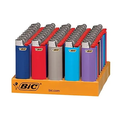 BIC Maxi Classic Pocket Lighters, Assorted, 50-Count Tray