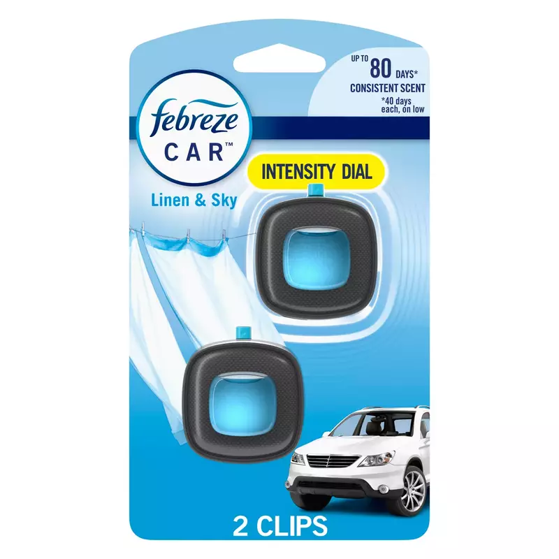 Febreze Car Air Freshener Vent Clip - Linen & Sky Scent - 0.13 fl oz/2pk Febreze Car Air Freshener Vent Clip - Linen & Sky Scent - 0.13 fl oz/2pk