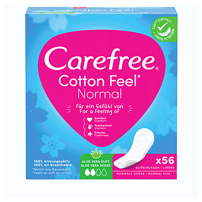 Carefree Daily Panty Liners Cotton Soft with Aloe Vera Regular - 56 Pads