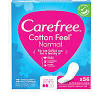 Carefree Panty Liners Unscented - Cotton Feel Normal - 56 Pieces
